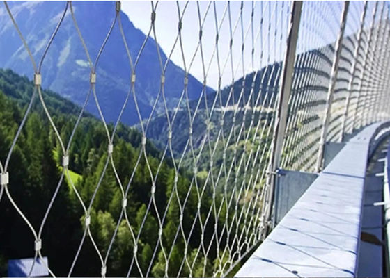 Flexible Stainless Steel Wire Rope Mesh with 3mm Wire Diameter and 7 x 7 or 7 x 19 Structure for Balustrade and Railing