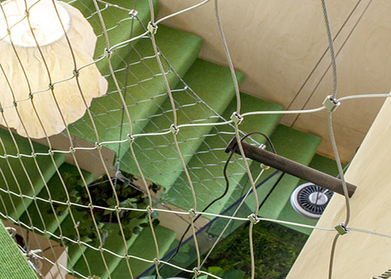 Architectural Surface Stainless Steel Wire Rope Mesh Green Plant Climbing Wall Netting