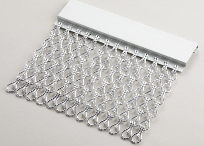 Exhibition Hall Decorative 1.5mm Chain Link Curtain Customized Size And Color Metal