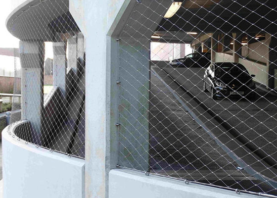 フェルールとの建築のための高力柔軟性のステンレス鋼 ケーブルの網3.0 mmロープ80*80 mmの穴