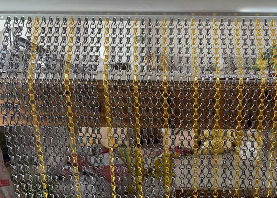 装飾的なアルミニウム1.5人のMmワイヤー チェーン・リンク スクリーンのカーテンの建築家の展覧会場