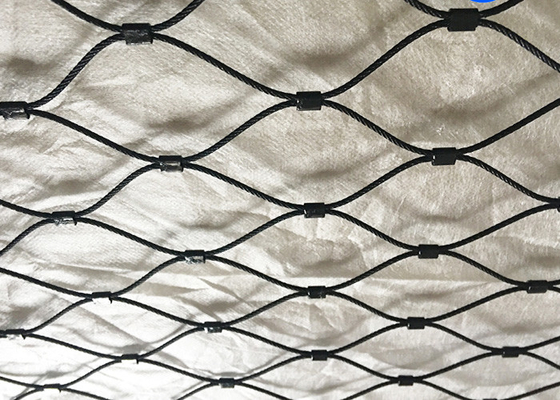 25x25mm 黒オキシドワイヤロープ ステンレス鋼 安全網 オーダーメイド 2.0mm