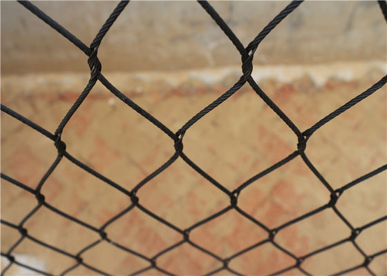 反紫外線フェルールの黒の酸化物ワイヤー ロープ、承認される編まれたワイヤー ロープの動物園の網のセリウム