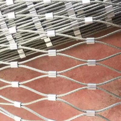 鳥類飼育舎 ステンレス鋼 フェルールワイヤーロープメッシュ 動物園エンクロージャー安全柵用